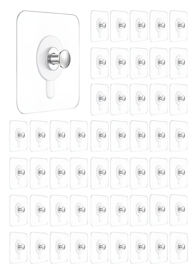 DALUCI Self Adhesive Wall Hooks 50 Pcs - Heavy Duty Nail-Free Hooks for Wall Heavy Items | Photo Frame Hooks Without Drilling | Strong Sticky Hook for Frames, Clocks & Keys (Photo Frame Hook, 50) - Image 1